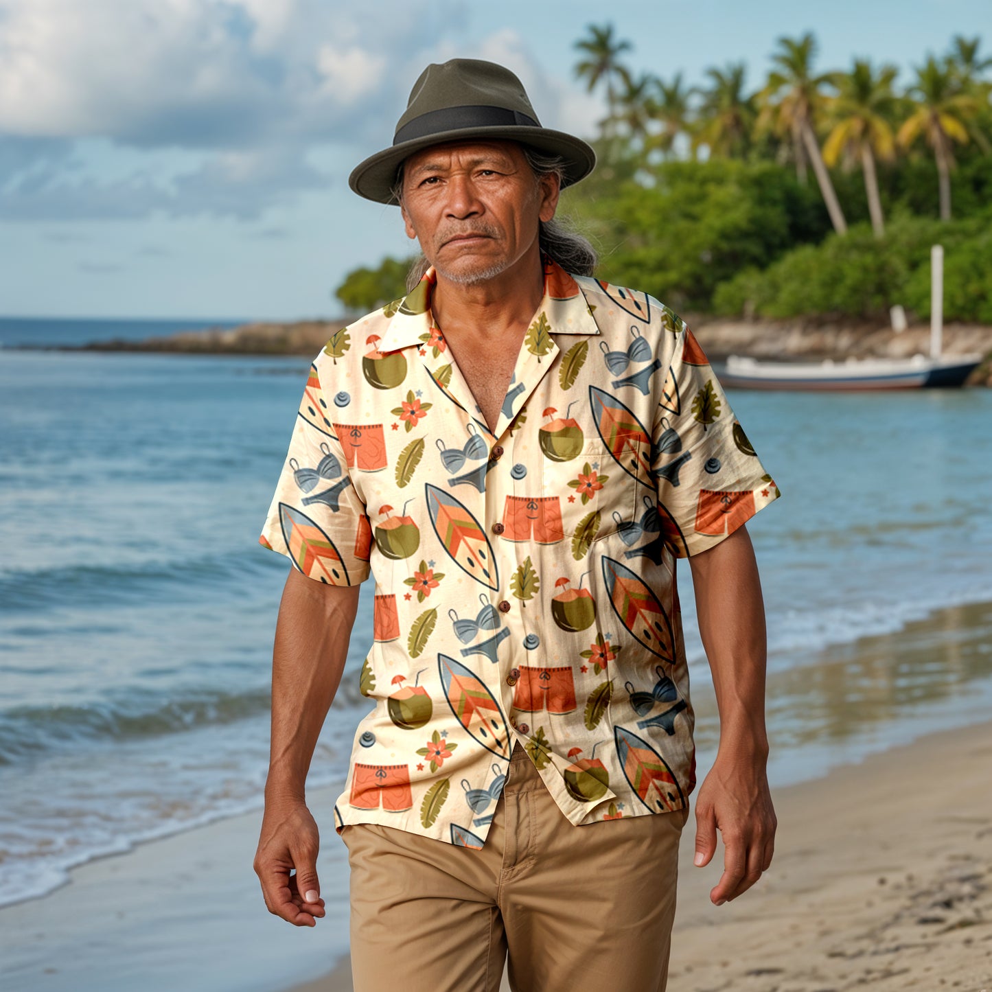 "Golden Sands Getaway" Hawaiian Shirt - 100% Cotton
