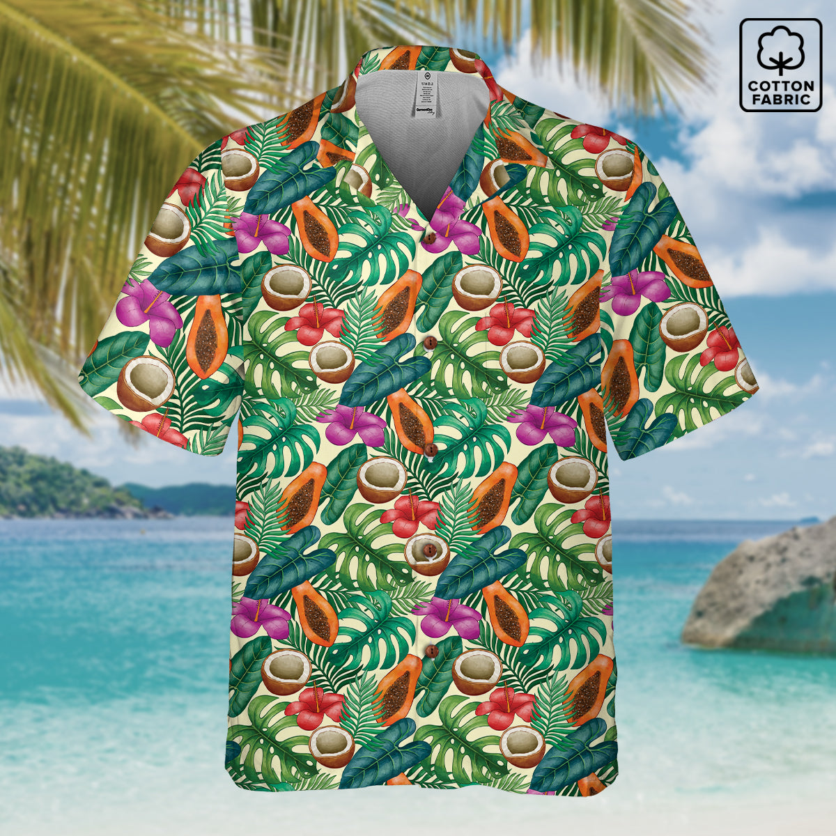 "Island Extravaganza" Hawaiian Shirt - 100% Cotton