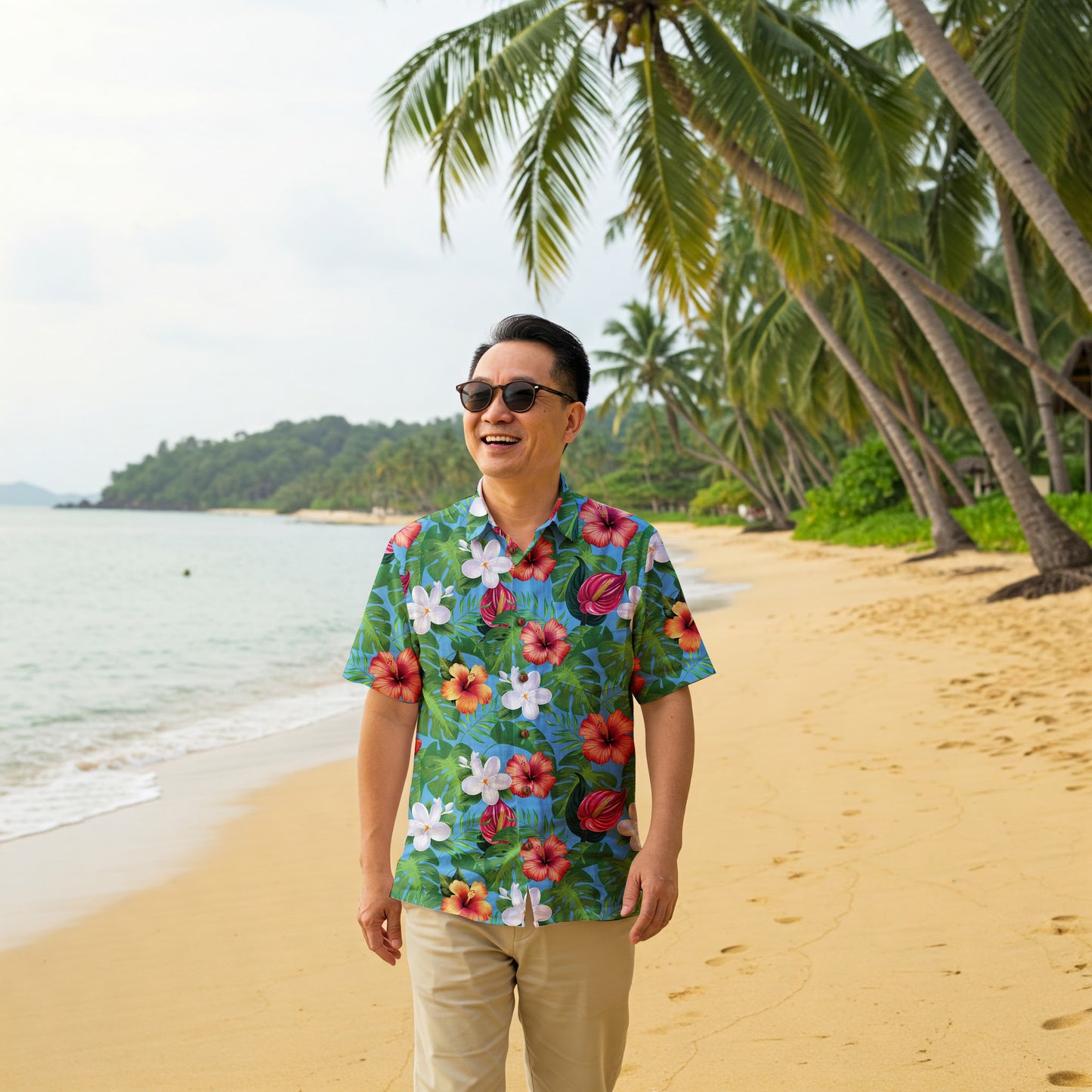 "Jungle Odyssey Hues: Rainforest Expedition" Hawaiian Shirt - 100% Cotton