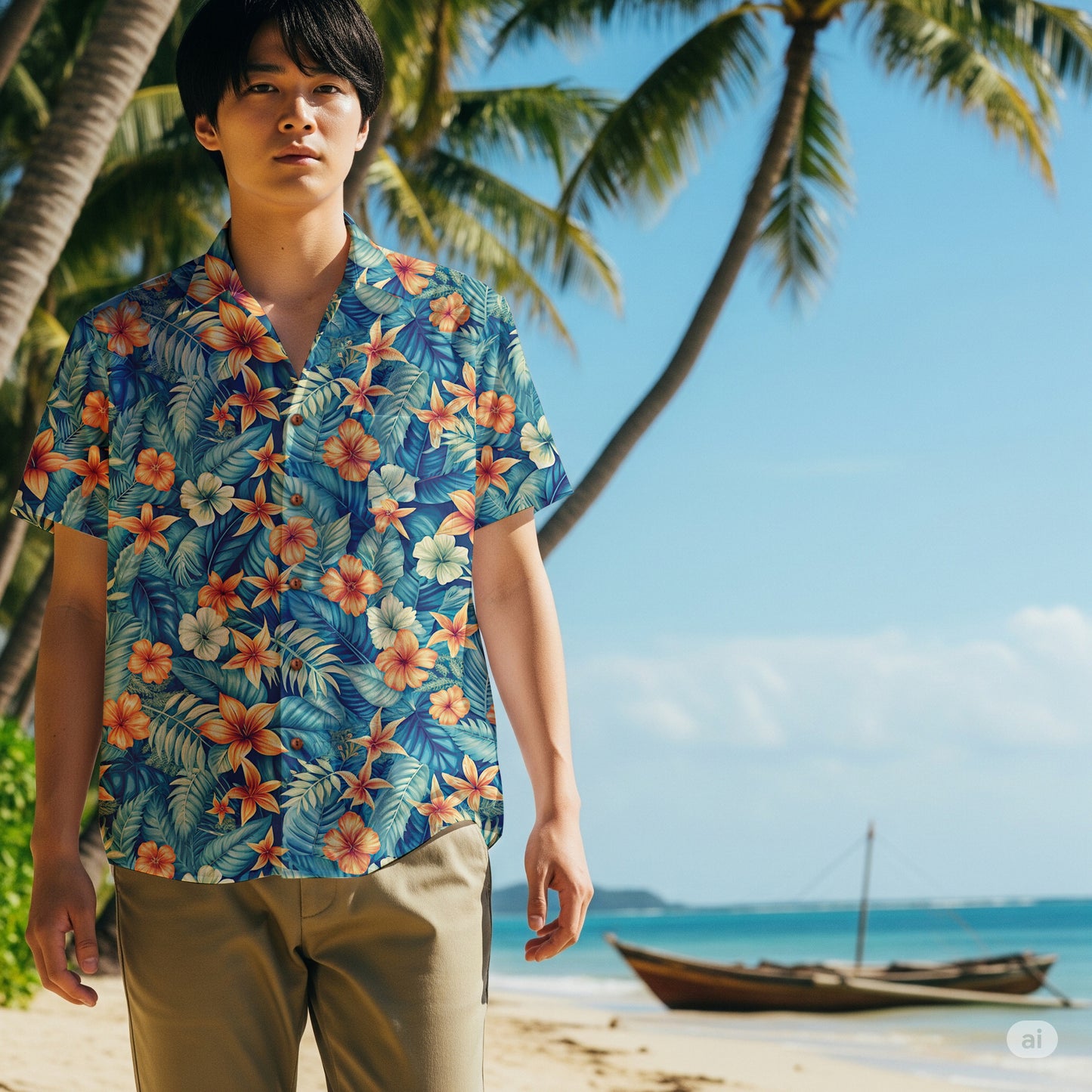 "Kona Kaleidoscope" Hawaiian Shirt - 100% Cotton
