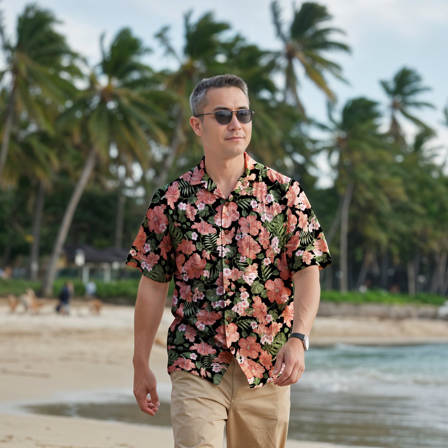 "Midnight Bloomscape" Hawaiian Shirt - 100% Cotton