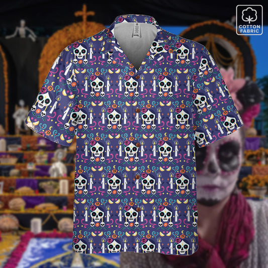 “Noches de Recuerdo” Día de Muertos Cotton Celebration Shirt