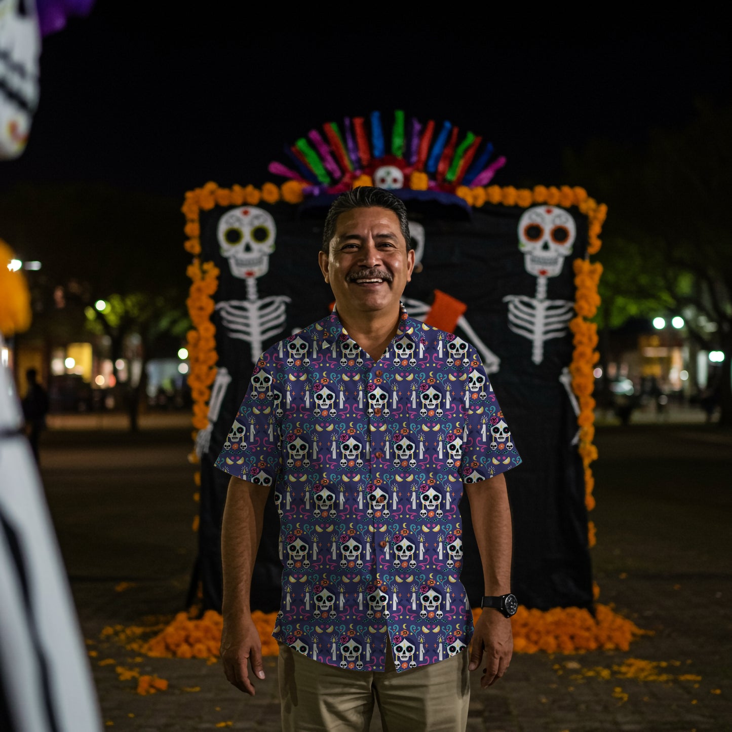“Noches de Recuerdo” Día de Muertos Cotton Celebration Shirt