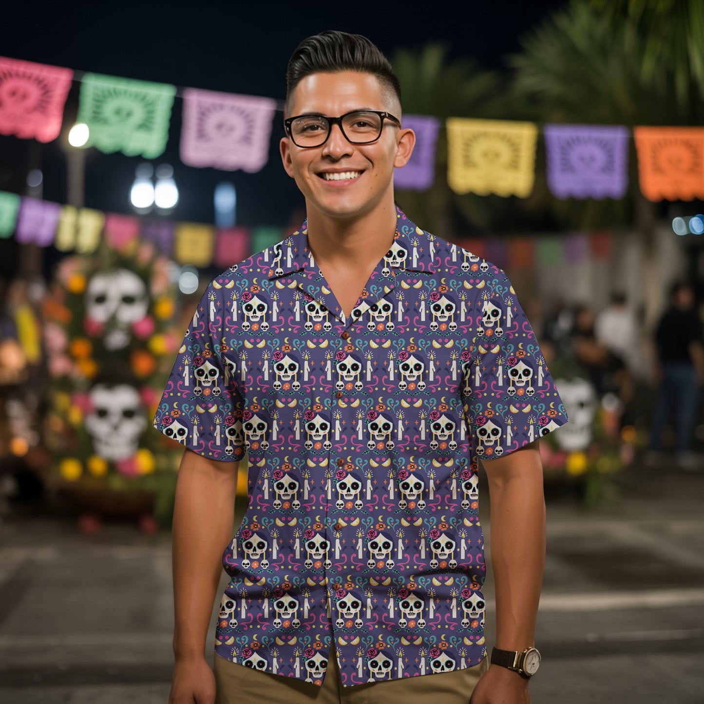 “Noches de Recuerdo” Día de Muertos Cotton Celebration Shirt