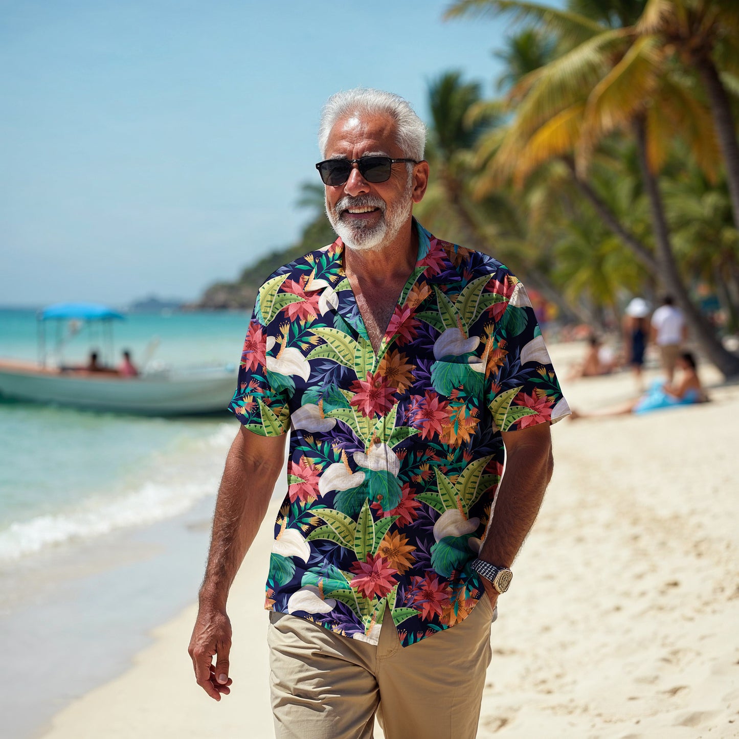 "Nocturnal Blooms" Hawaiian Shirt - 100% Cotton