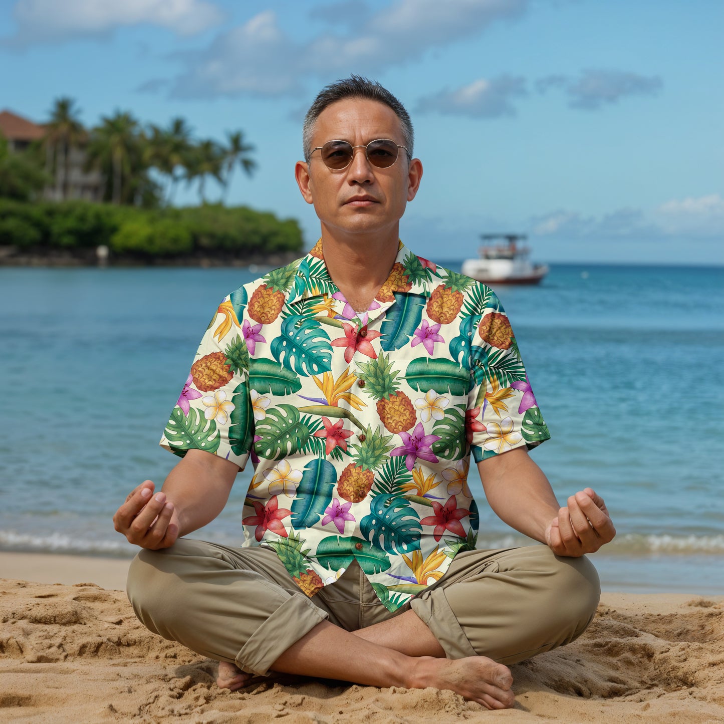 "Pineapple Infused" Hawaiian Shirt - 100% Cotton