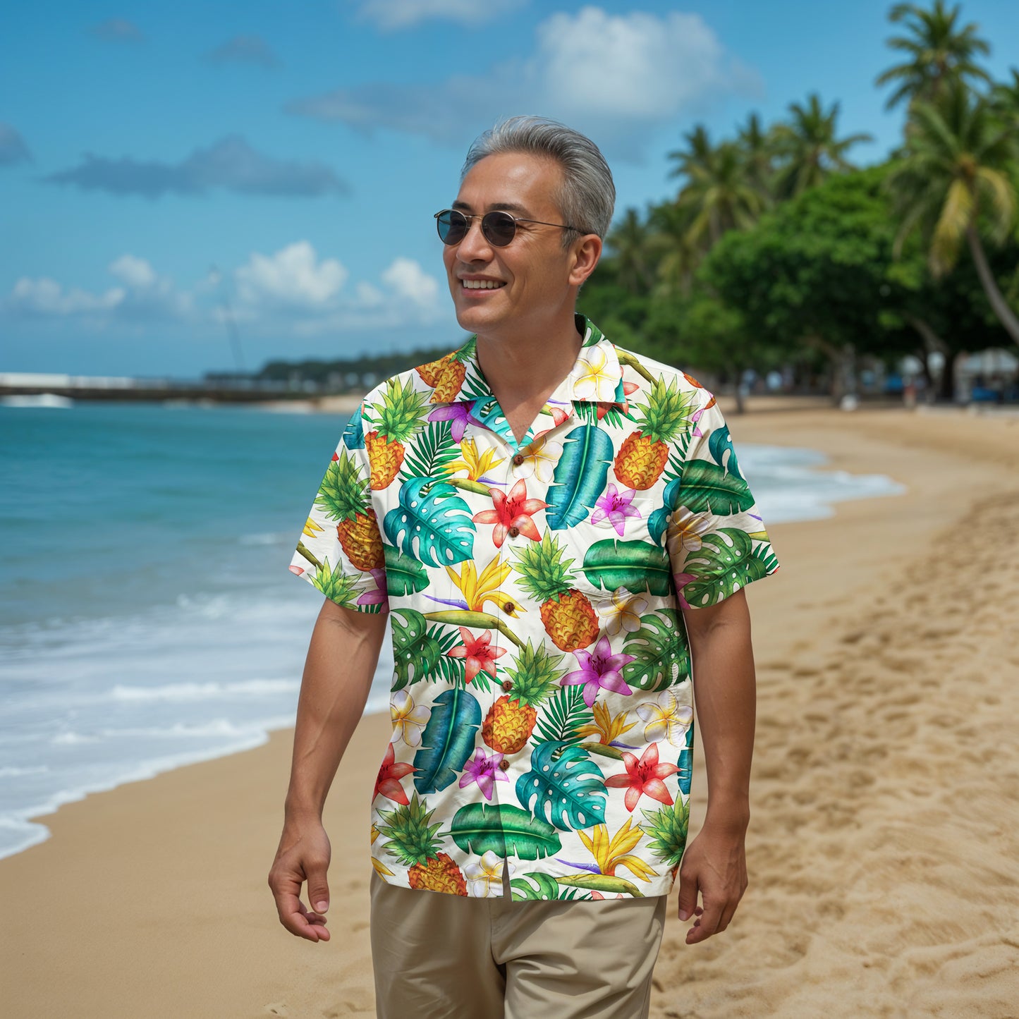 "Pineapple Infused" Hawaiian Shirt - 100% Cotton
