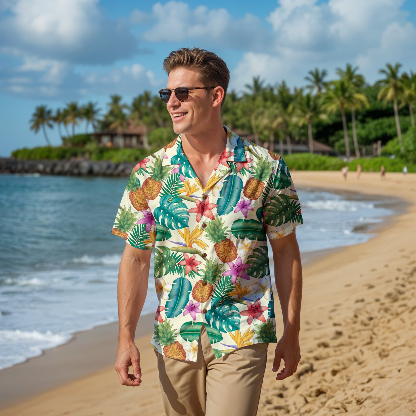 "Pineapple Infused" Hawaiian Shirt - 100% Cotton