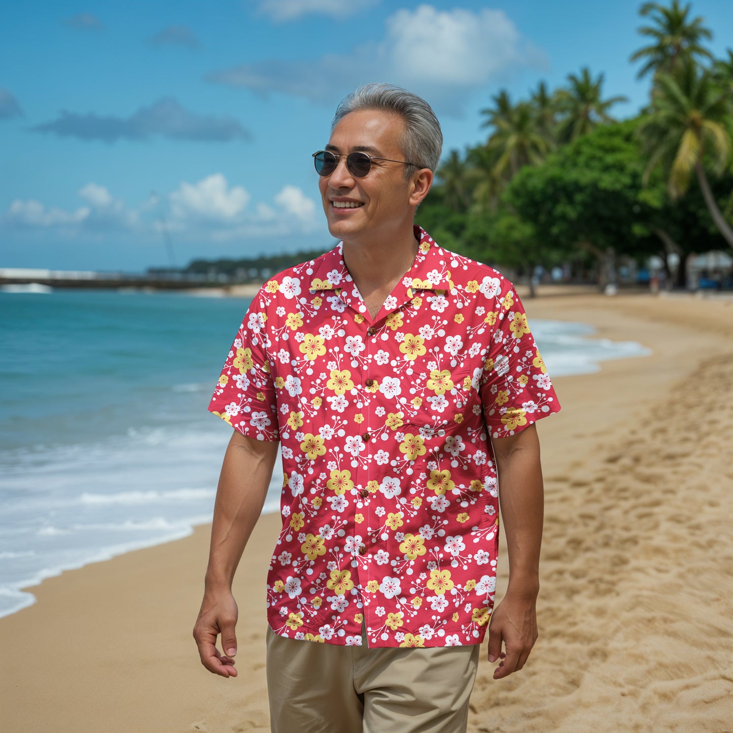 "Plum Crazy" Hawaiian Shirt - 100% Cotton