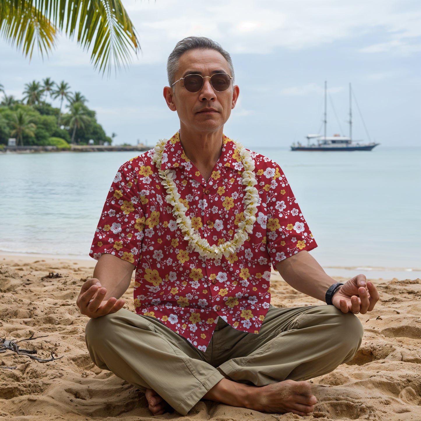 "Plum Crazy" Hawaiian Shirt - 100% Cotton