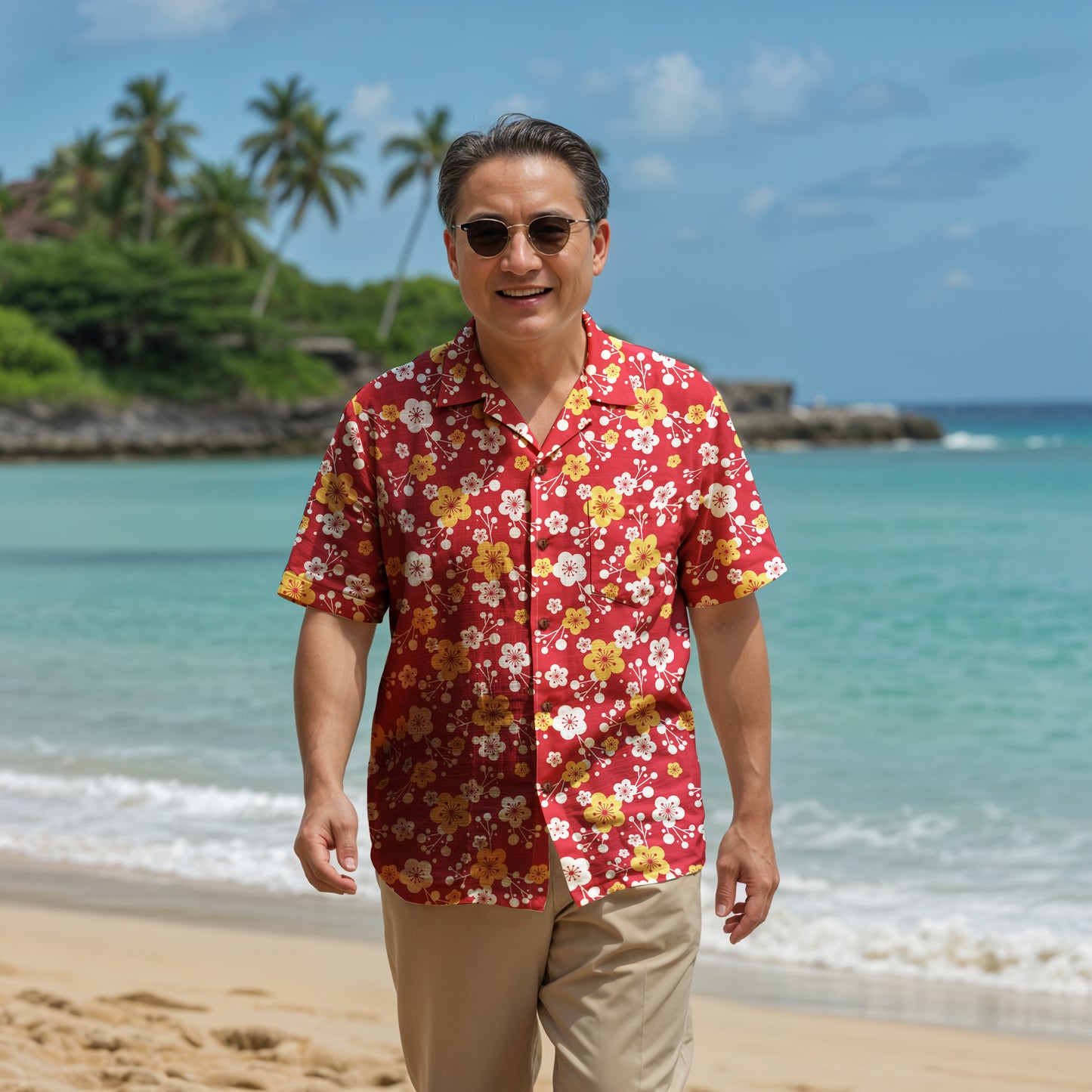 "Plum Crazy" Hawaiian Shirt - 100% Cotton