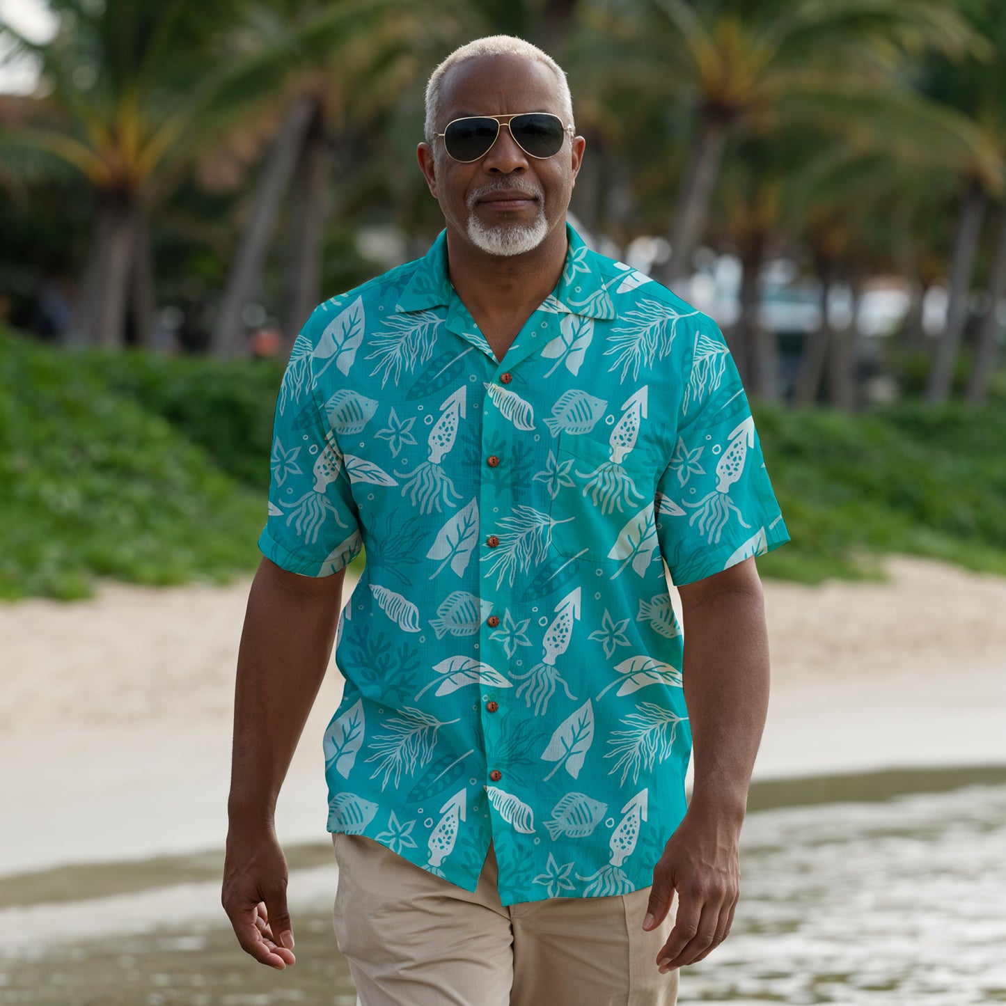 "Seaside Serenade" Hawaiian Shirt - 100% Cotton