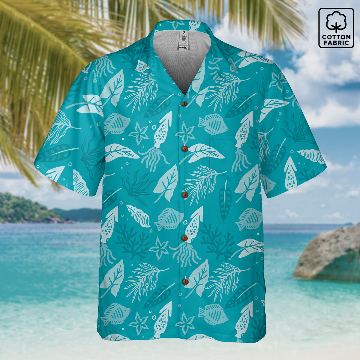 "Seaside Serenade" Hawaiian Shirt - 100% Cotton