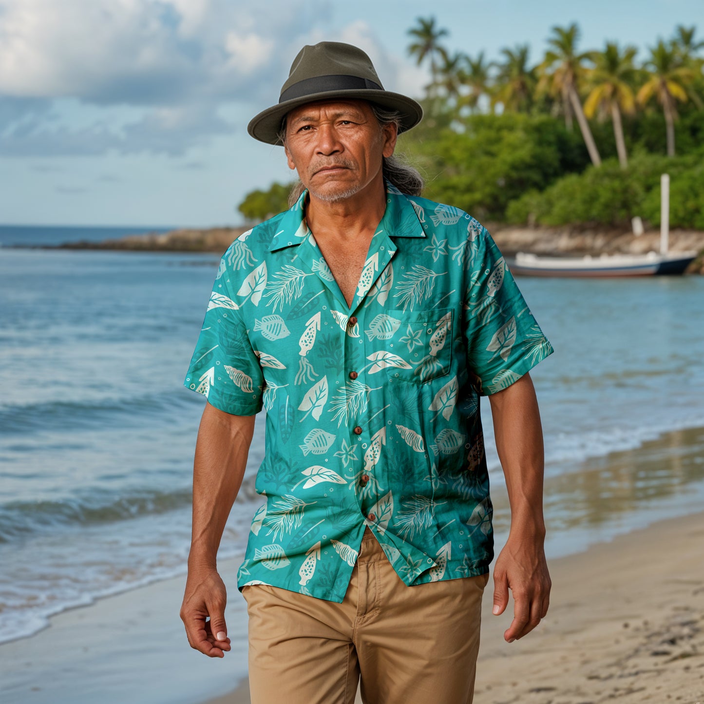 "Seaside Serenade" Hawaiian Shirt - 100% Cotton