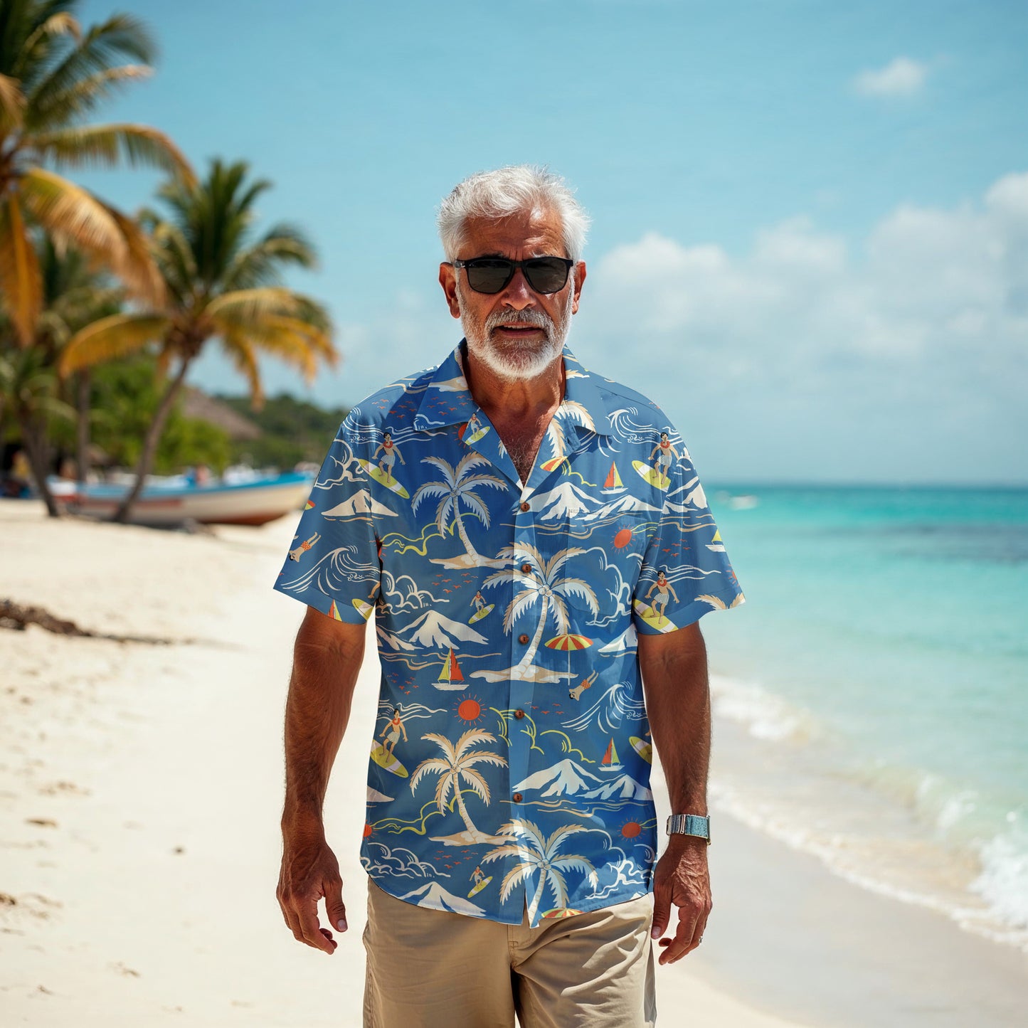 "Surfin', Sailin', and Tsunami" Hawaiian Shirt - 100% Cotton