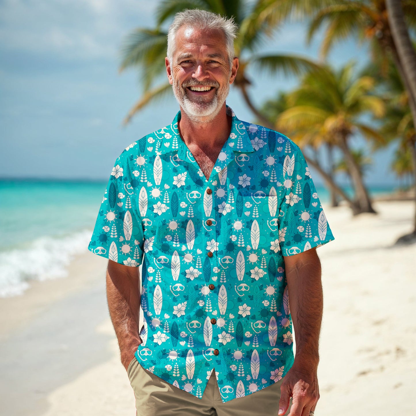 "Surf's Up! Dive Down!" Hawaiian Shirt - 100% Cotton