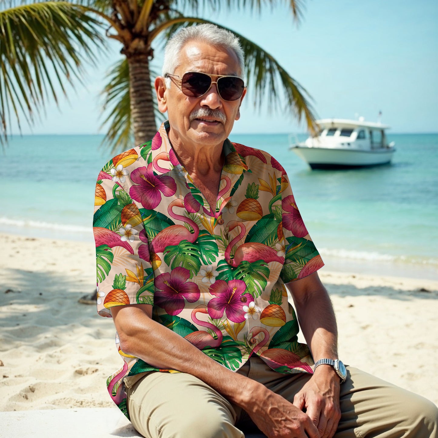 "Tropical Duo" Hawaiian Shirt - 100% Cotton
