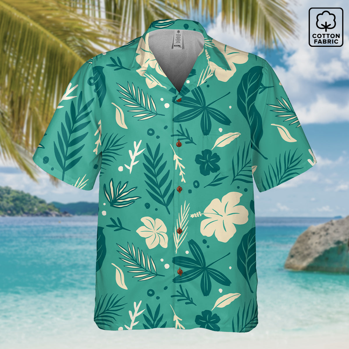 "Tropical Whispers" Hawaiian Shirt - 100% Cotton