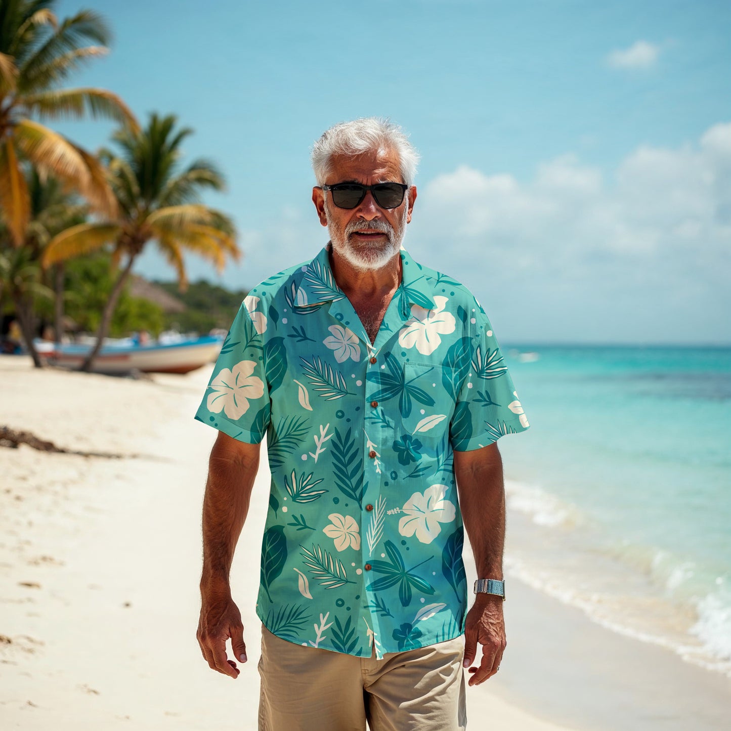 "Tropical Whispers" Hawaiian Shirt - 100% Cotton