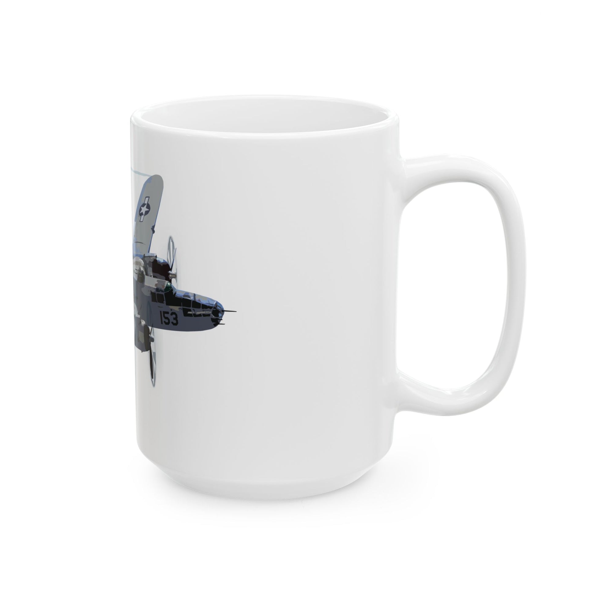 Ceramic mug with B-25 bomber design honoring the Tuskegee Airmen, available in 11oz and 15oz sizes, ideal for gifting or daily use.