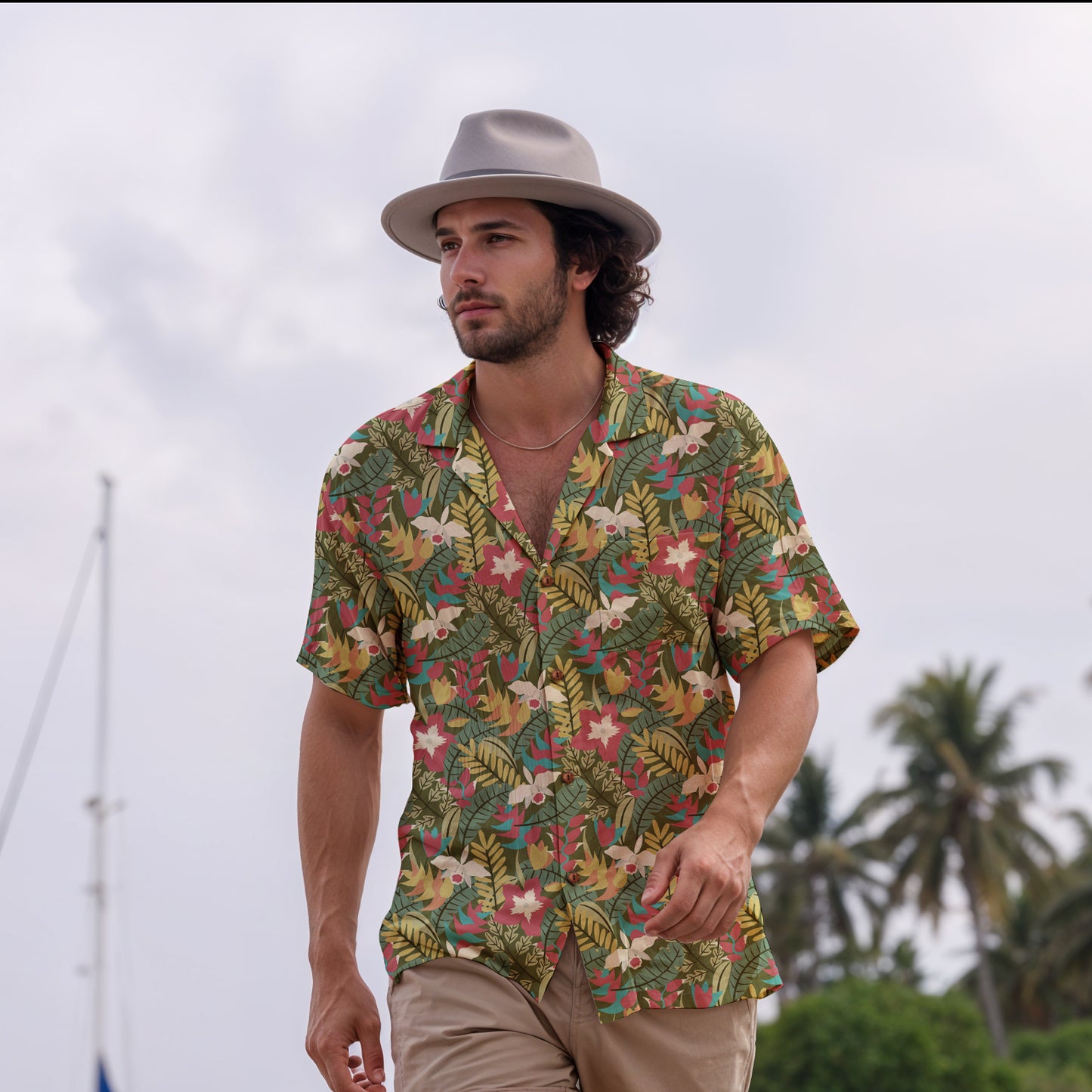 "Verde Vista" Hawaiian Shirt - 100% Cotton