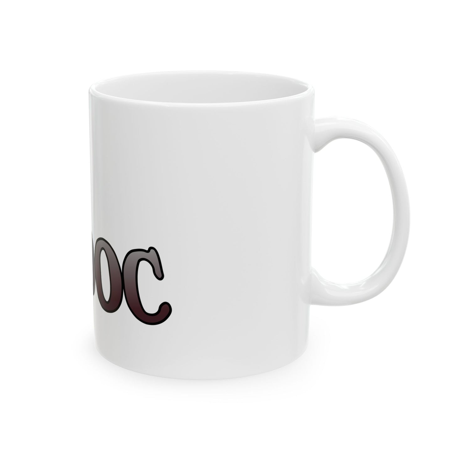 Ceramic mug with authentic WWII-style B-29 nose art print, bringing vintage aviation history to your morning routine.