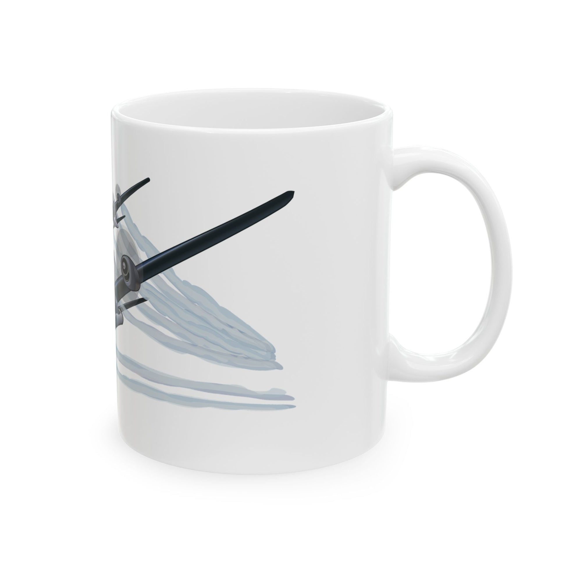 Doc and Fifi Ceramic Mug with a delightful graphic, available in 11oz and 15oz sizes, perfect for coffee, tea, or hot chocolate.