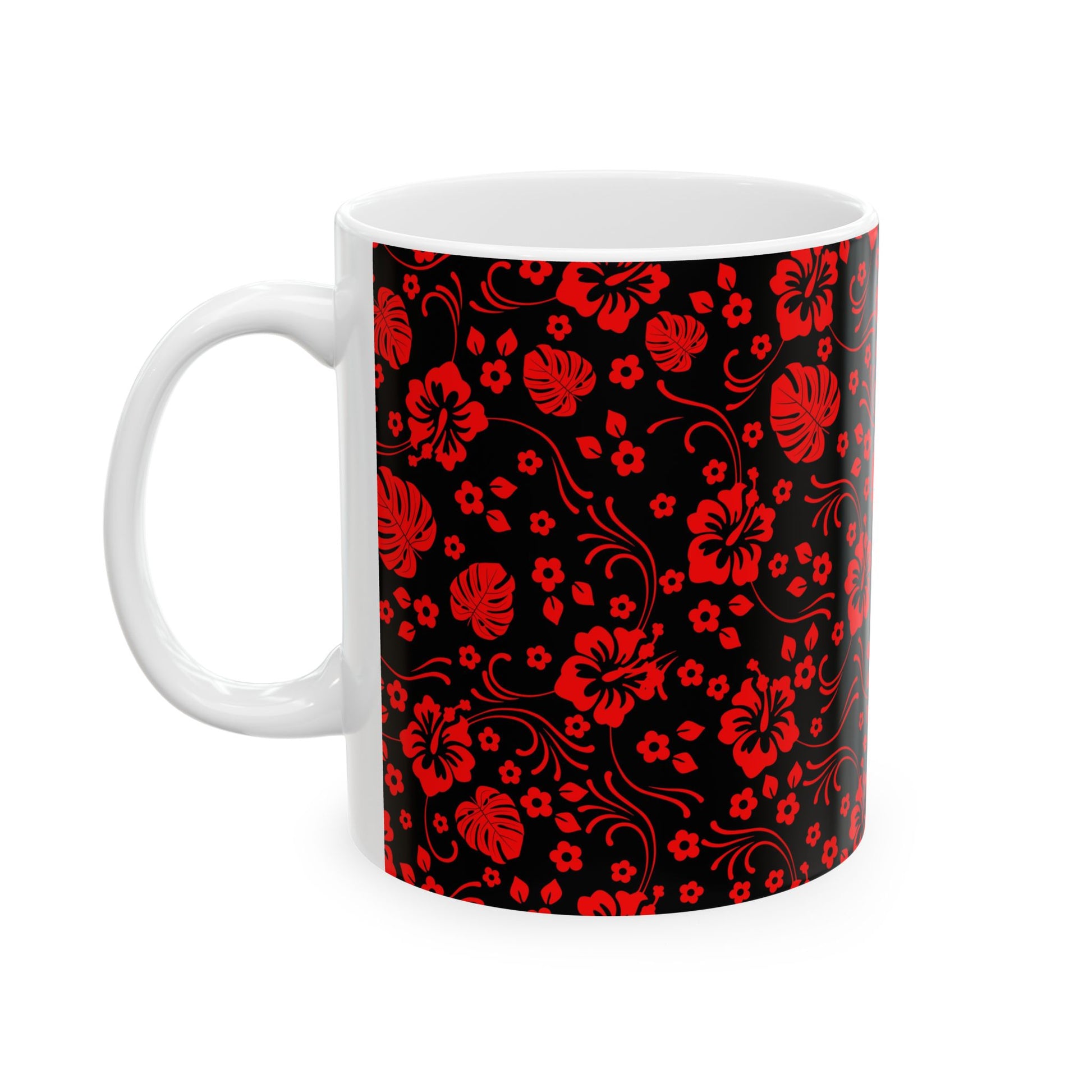 Durable black ceramic mug from Black Sands series, available in 11oz and 15oz, microwave and dishwasher safe.