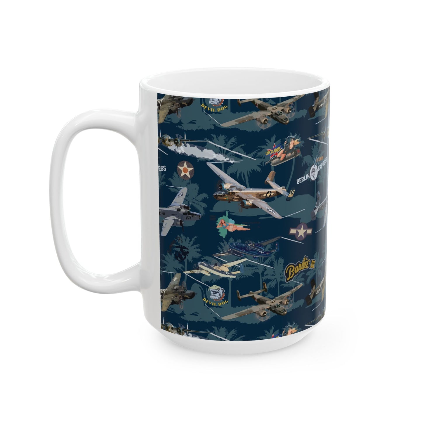 Lead-free and BPA-free ceramic mug with vibrant color printing, microwave safe.