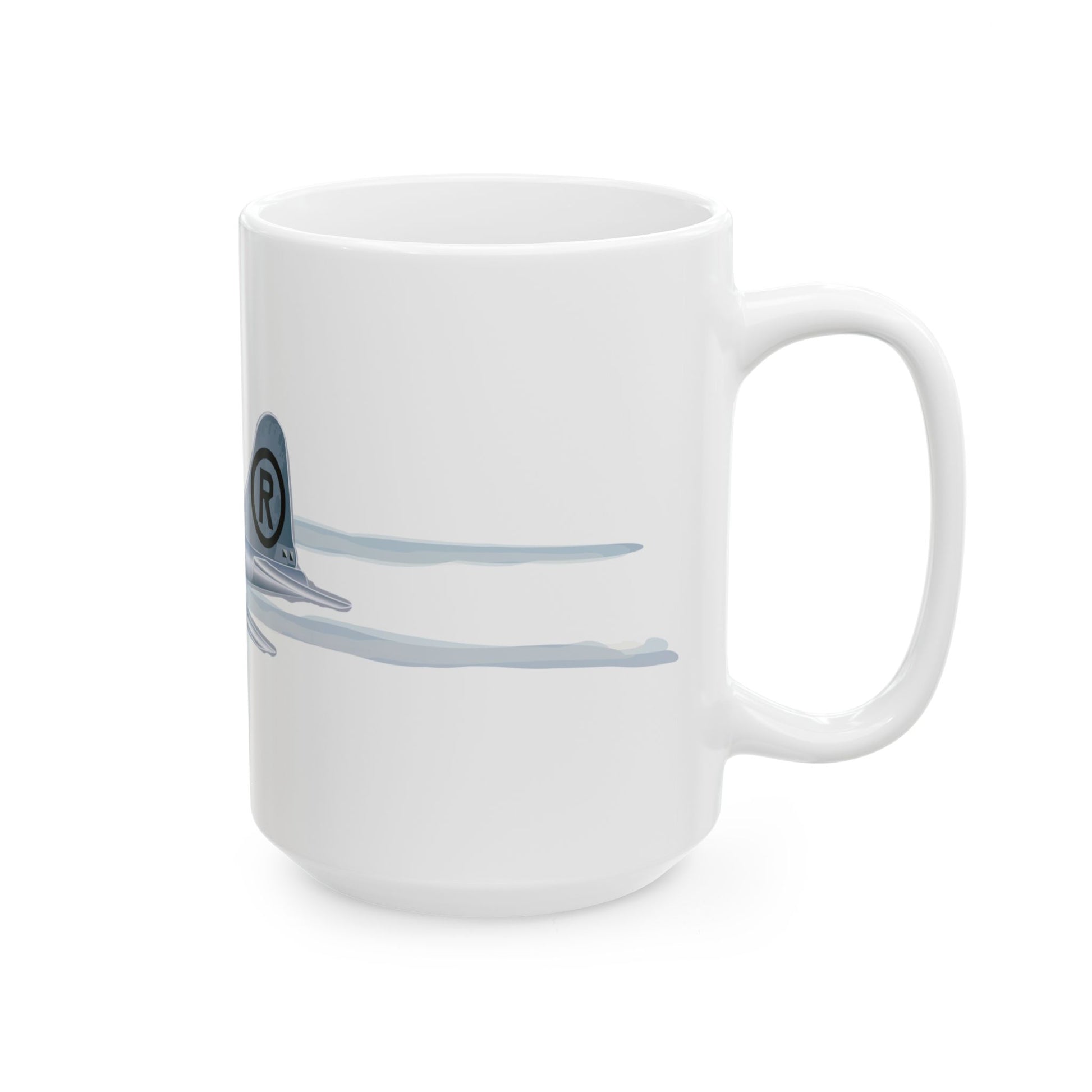 High-detail ceramic mug with Enola Gay illustration, available in 11oz and 15oz, great for aviation history fans.