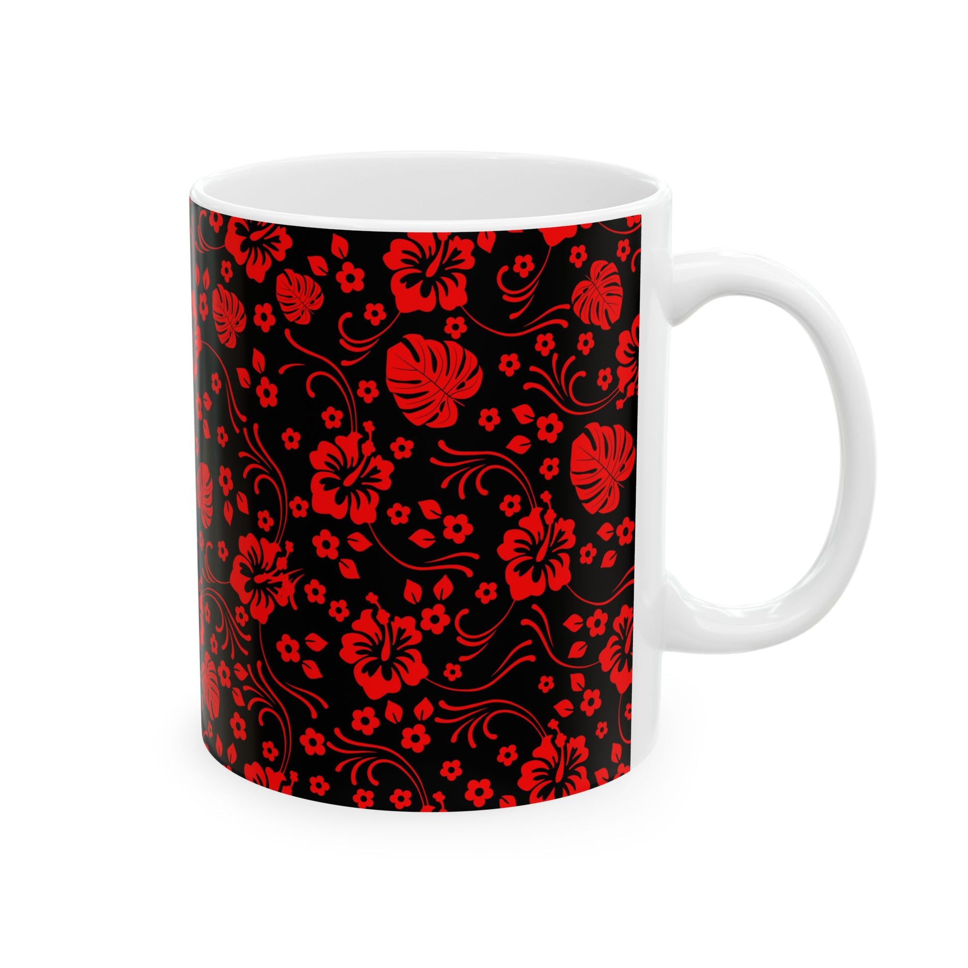 Black Sands ceramic coffee mug with island-inspired design, 11oz and 15oz sizes, BPA and lead-free.