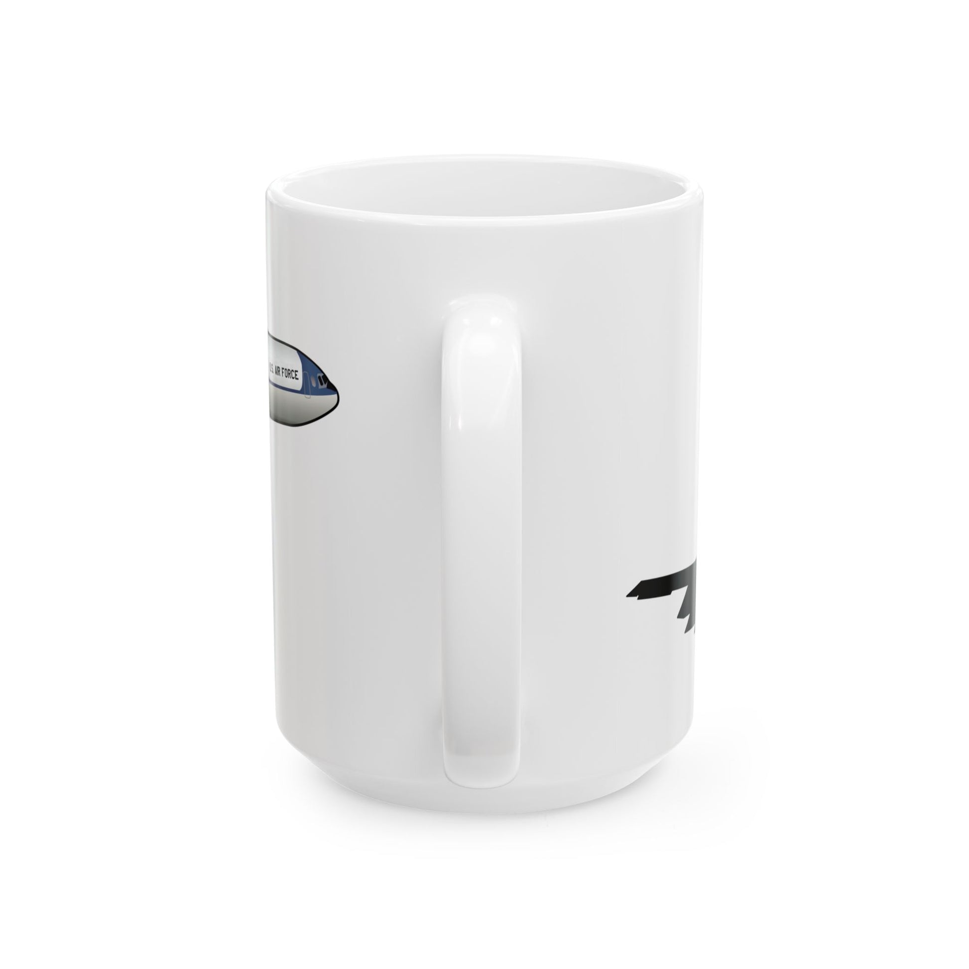 Ceramic mug showcasing the KC-10 Extender aircraft, available in 11oz and 15oz sizes, great for daily use or display.
