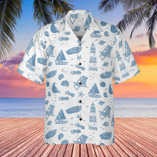 All-over Print Pocket Regular Fit Hawaiian Shirt