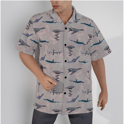 "USAF Bombers" Tribute Hawaiian Shirt, White in Cotton!