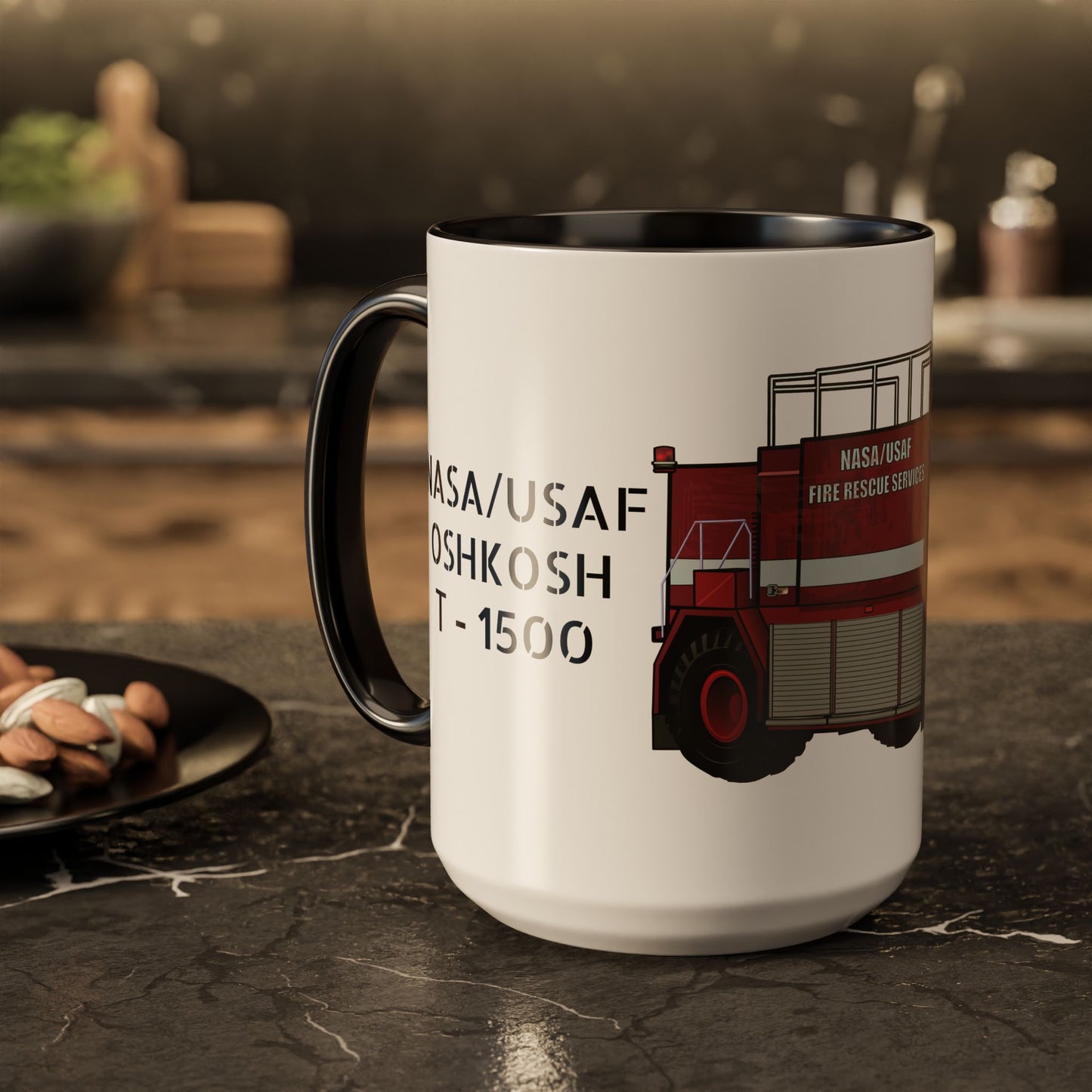 NASA / USAF Oshkosh T-1500 Crash Fire Rescue Coffee Mug by Island Vibes For Life