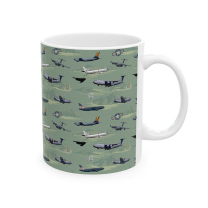 Airplane Green Ceramic Mug, (11oz, 15oz)