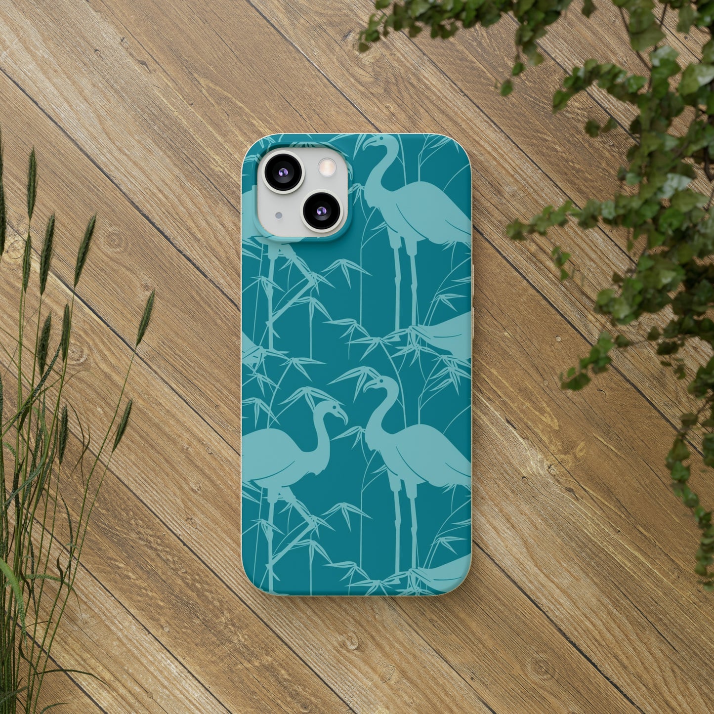 "Egrets in Teal" Eco Biodegradable Cases - iPhone and Galaxy