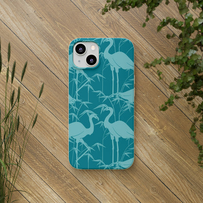 "Egrets in Teal" Eco Biodegradable Cases - iPhone and Galaxy