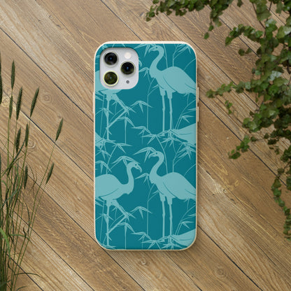 "Egrets in Teal" Eco Biodegradable Cases - iPhone and Galaxy