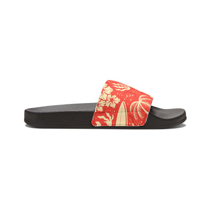 "Tropical Radiance in Red" Men's Beach Sandals