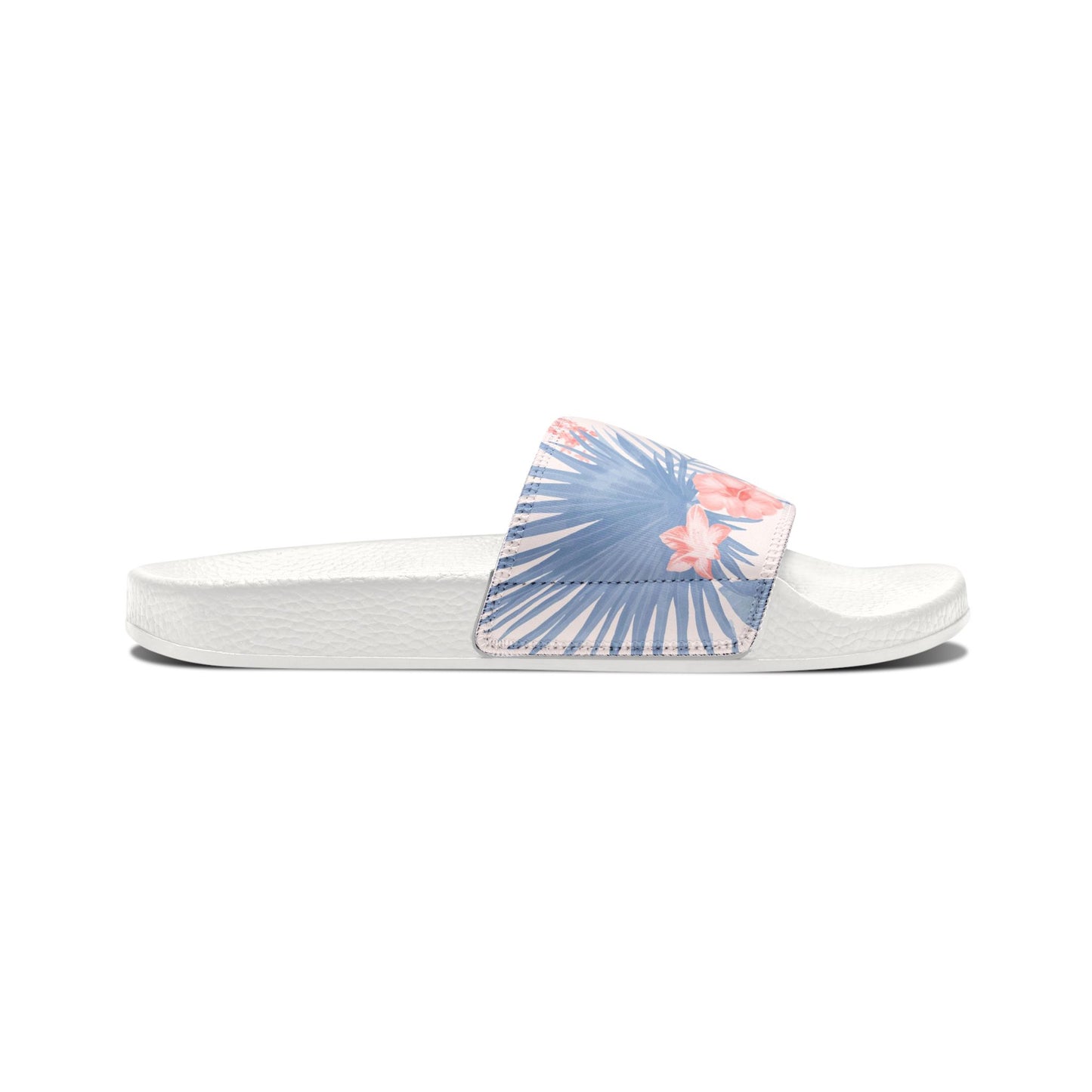 "Tropical Bliss: Coral Hibiscus Dreams" Women's Slide Sandals