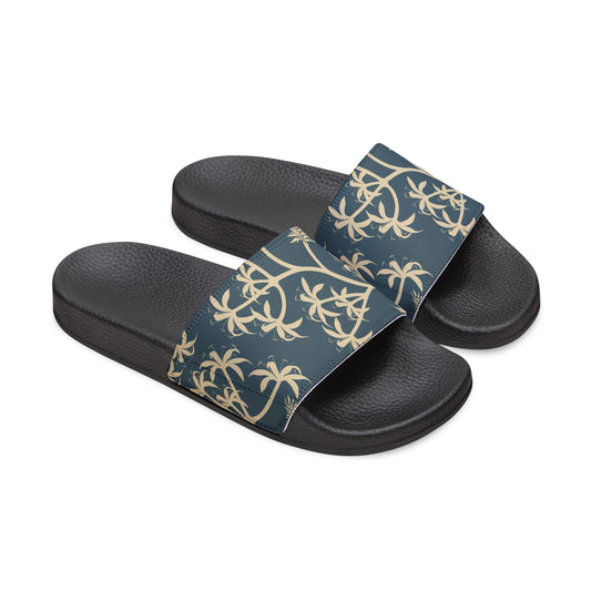 "Earthy Bluescape Oasis" Men's Beach Sandals