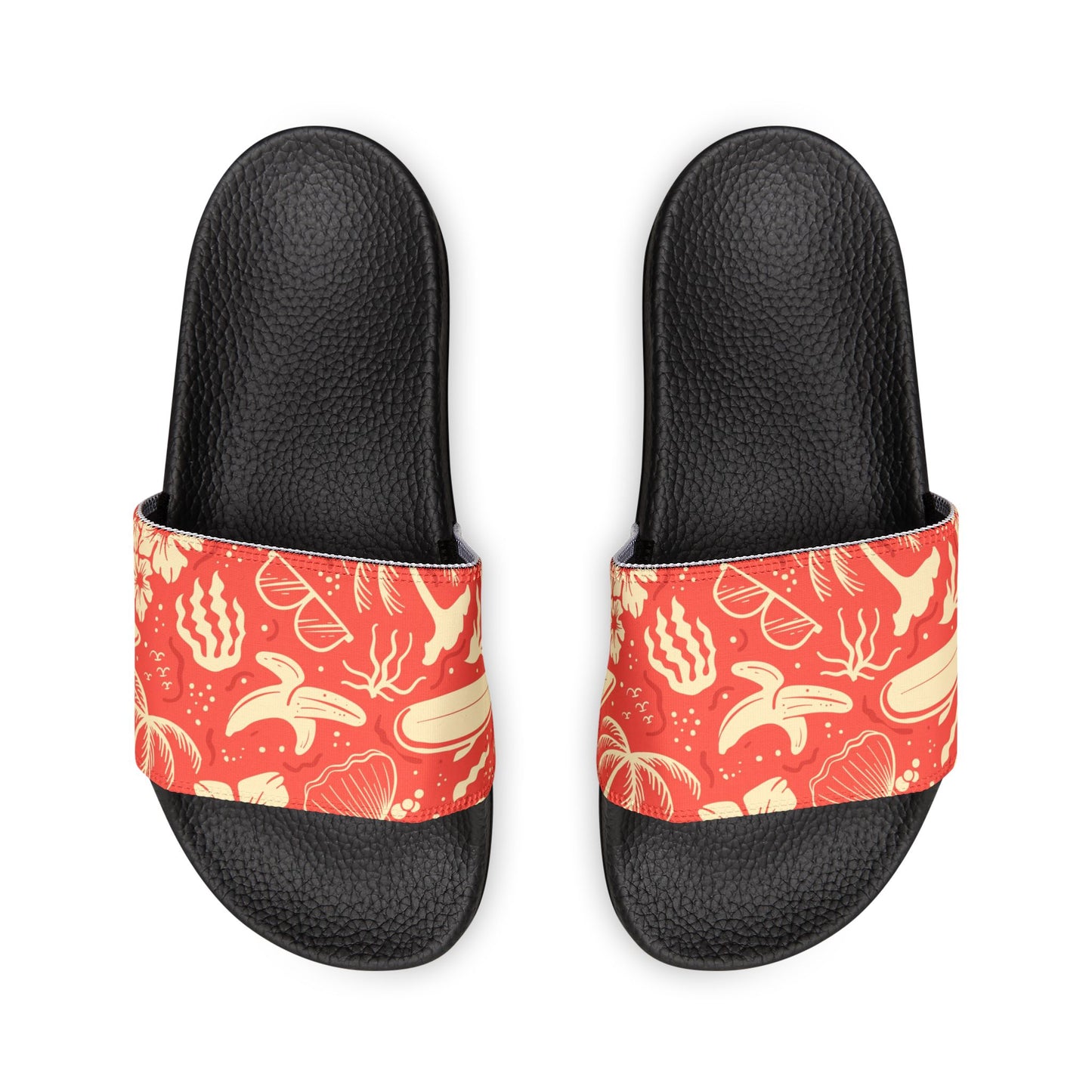 "Tropical Radiance in Red" Men's Beach Sandals