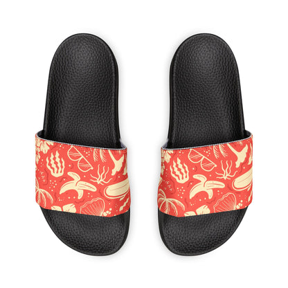 "Tropical Radiance in Red" Men's Beach Sandals