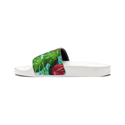 "Jungle Odyssey Hues: Celadon Blue" Women's Beach Sandals