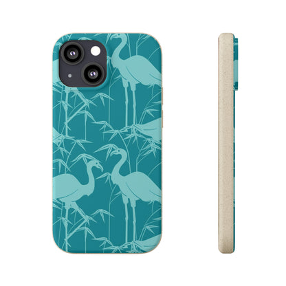 "Egrets in Teal" Eco Biodegradable Cases - iPhone and Galaxy