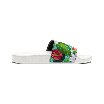 "Jungle Odyssey Hues: Celadon Blue" Women's Beach Sandals