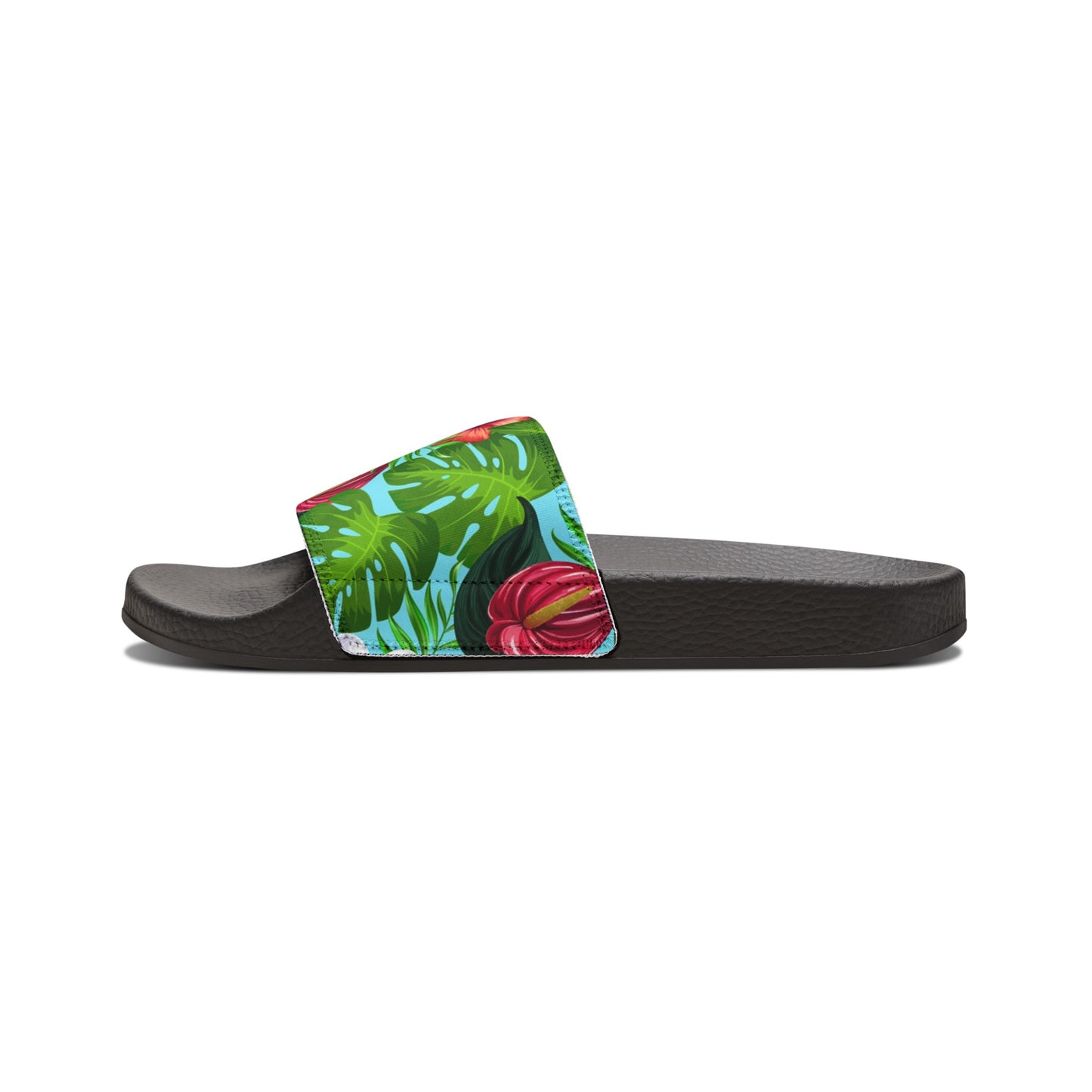 "Jungle Odyssey Hues: Celadon Blue" Men's Beach Sandals