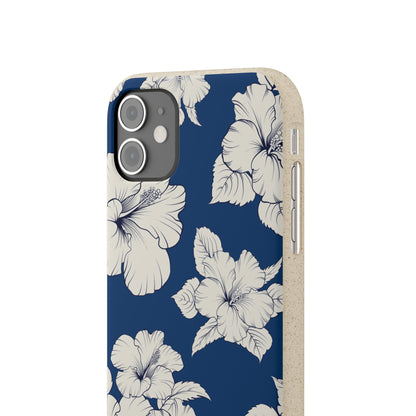 "Classic White Hibiscus"  Eco Biodegradable Phone Cases - iPhone and Galaxy