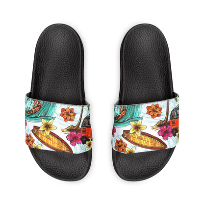 "Microbus and Surfboards" Women's Beach Sandals